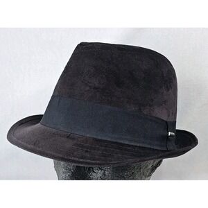 Stetson Modern Mens  Charcoal Fedora Size medium  Velour feel/look